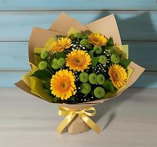 Букет цветов из:  Герберы и Хризантемы в Лузино