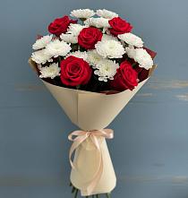 Букет цветов из:  Розы и Хризантемы в Лузино