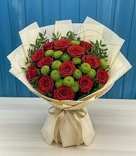 Букет цветов из:  Розы и Хризантемы в Лузино