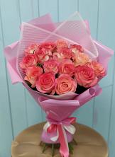 Букет 15 Розовых роз Равель в Лузино